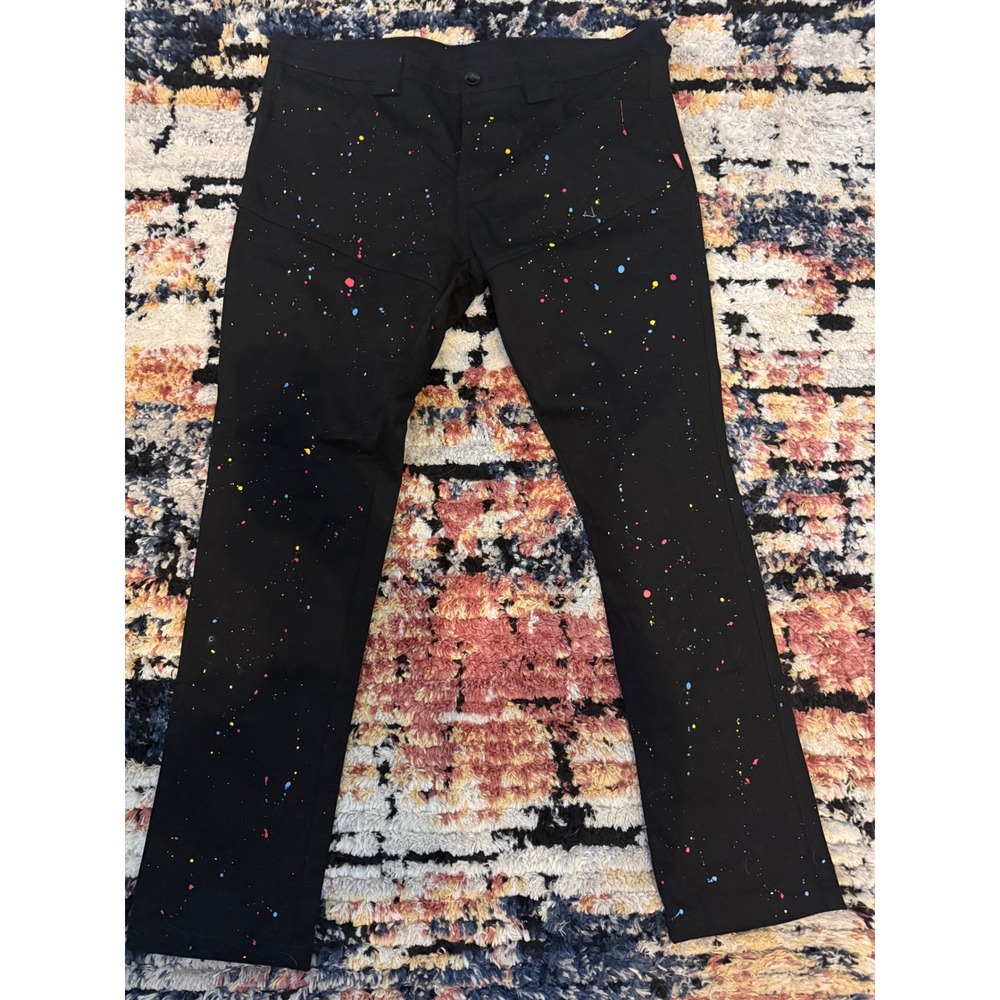 Eight & Nine Mfg Co Mens Black Paint Splatter Streetwear Pants XL